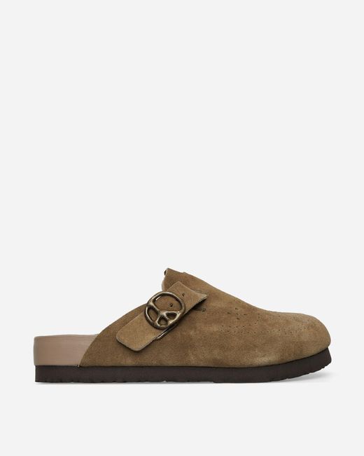 Needles Brown Suede Clog Sandals Taupe for men