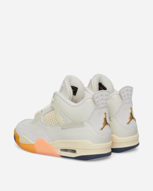 Nike White Women S Air Jordan 4 Retro Birds Of Paradise Sneakers Coconut Milk / Bright Mango