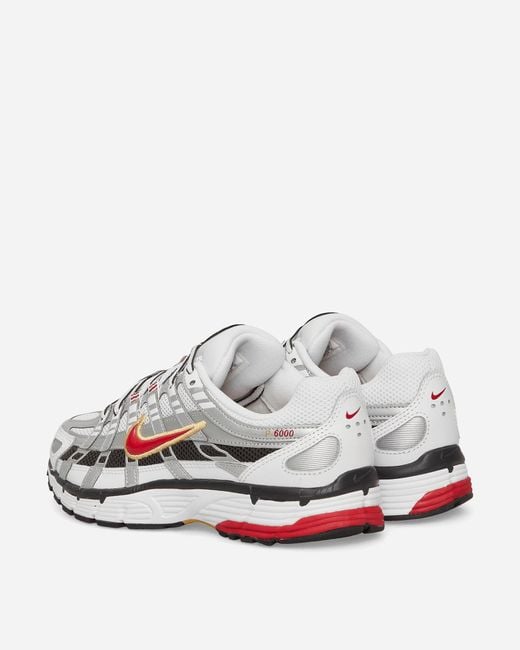 Nike Wmns P-6000 Sneakers White / Metallic Platinum / Varsity Red