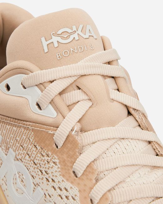 Hoka One One White Wmns Bondi 8 Sneakers eggnog / Shifting Sand for men