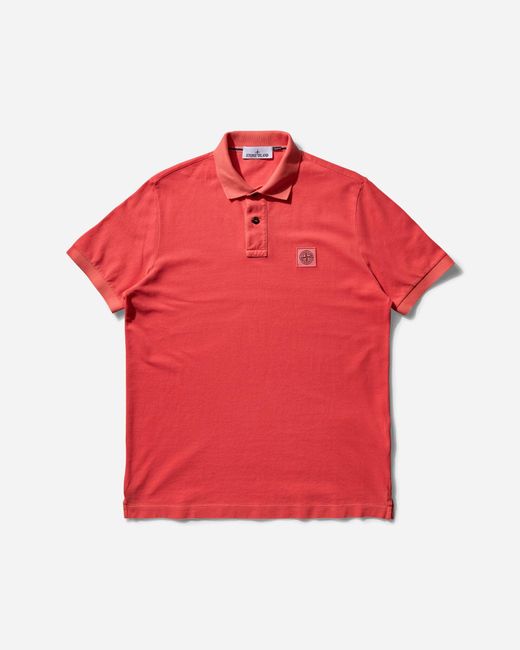 Stone Island Red Men S Slim Fit Polo Shirt Papaya for men