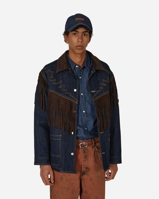 KENZO Blue Levi's® Fringed Denim Jacket Rinse for men