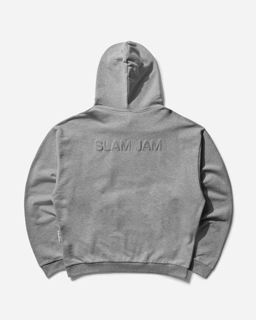SLAM JAM Gray Graphic Hooded Sweatshirt for men