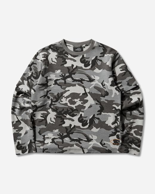 AFB Gray Thermal Layered Longsleeve T-shirt Camo for men