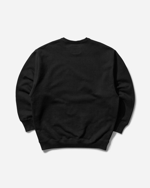 (w)taps Black S Academy Crewneck Sweatshirt for men