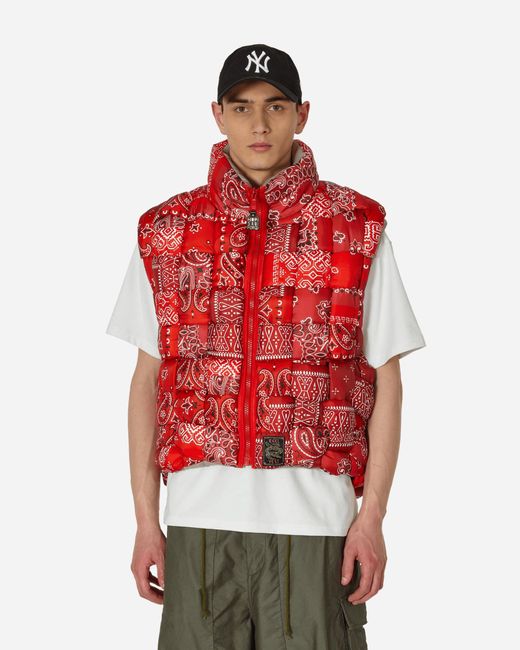 Kapital Red Bandana Print Nylon Keel-weaving Vest for men