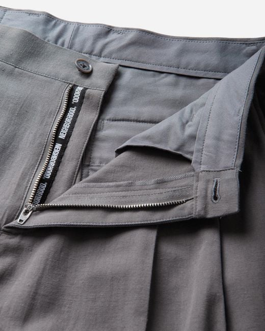 Neighborhood Gray Two Tuck Pants for men