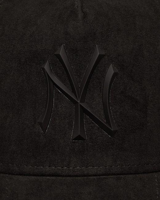 KTZ Black New York Yankees Faux Suede 9Forty E-Frame Cap for men