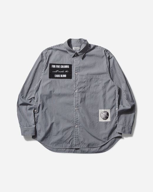 Undercover Gray S Patchwork Striped Shirt for men