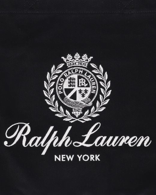 Polo Ralph Lauren Black Crest-embroidered Canvas Tote Bag for men