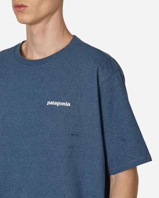 Patagonia Blue P-6 Logo Responsibili T-shirt Utility for men