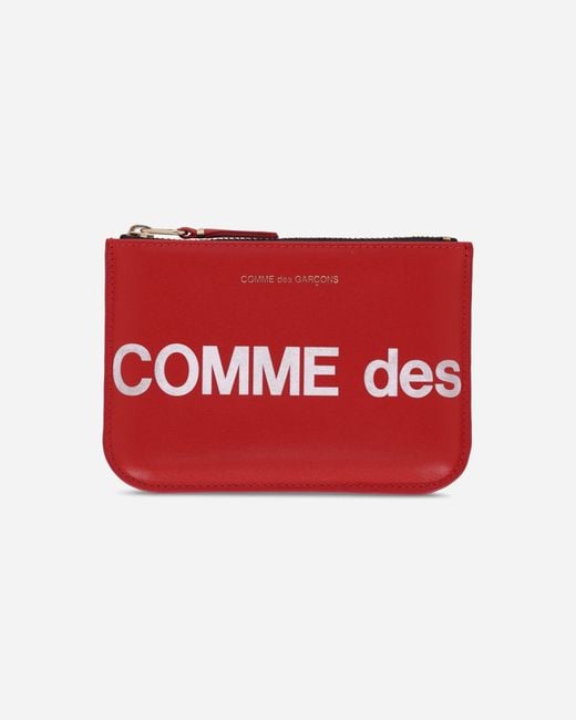 Comme des Garçons Red Huge Logo Zip Pouch for men