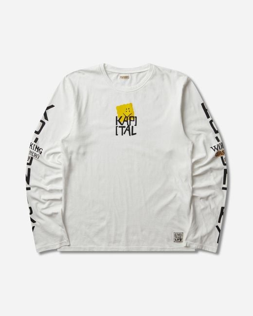 Kapital Gray S 20/-Jersey Crew Longsleeve T-Shirt (Peckish Kap) for men