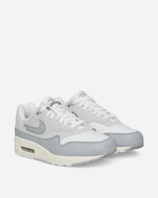 Nike White Wmns Air Max 1 87 Sneakers Light Smoke Grey / Pure Platinum for men