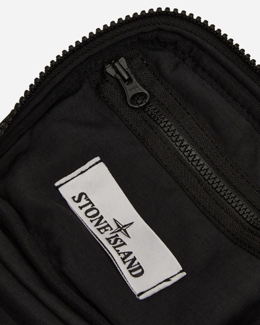 Stone Island Black Double Coated Cotton Ripstop Wallet for men