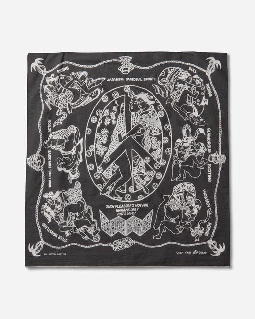 Kapital Black Fastcolor Selvedge Bandana (Yobai) for men