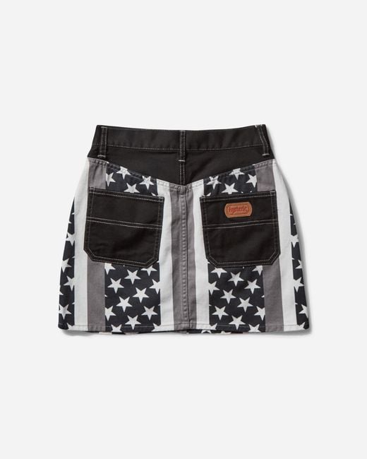 Hysteric Glamour Black Women S Star Stripe Pattern A-line Mini Skirt