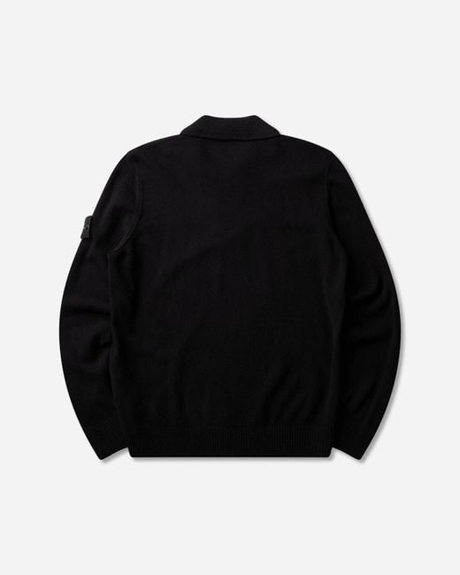 Stone Island Black Men S Rws Geelong Wool Polo for men