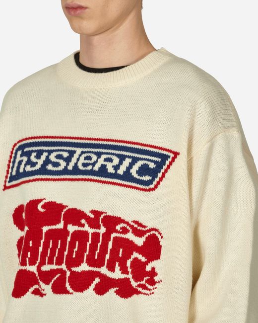 Hysteric Glamour White Hg Combo Sweater for men