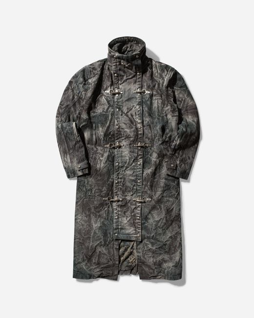 THUG CLUB Gray S Bio Soldier Denim Trench Coat Camo for men
