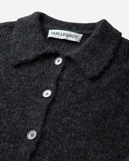 Our Legacy Black S Mazzy Polo Charcoal Melange