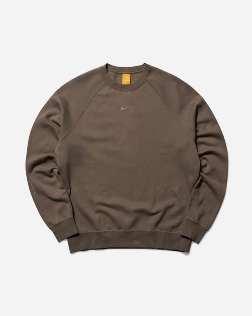 Nike Brown Nocta Fleece Crewneck Sweatshirt for men