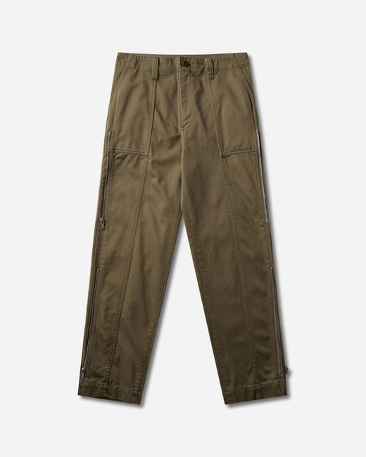 Undercover Green Men S Side Zipper Cotton Chino Pants Khaki for men