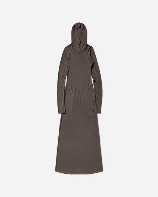 Roa Brown Women S Themba Sheer Hooded Dress Anthracite