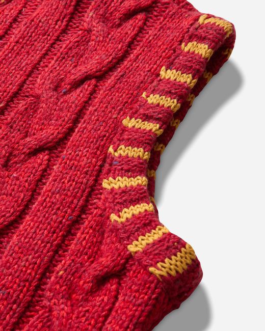 ERL Red Cable Knit Vest for men