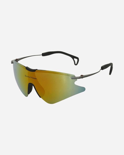 District Vision Yellow Kohei Aero Blade Ti Sunglasses Graphite / D+ Amber Mirror for men