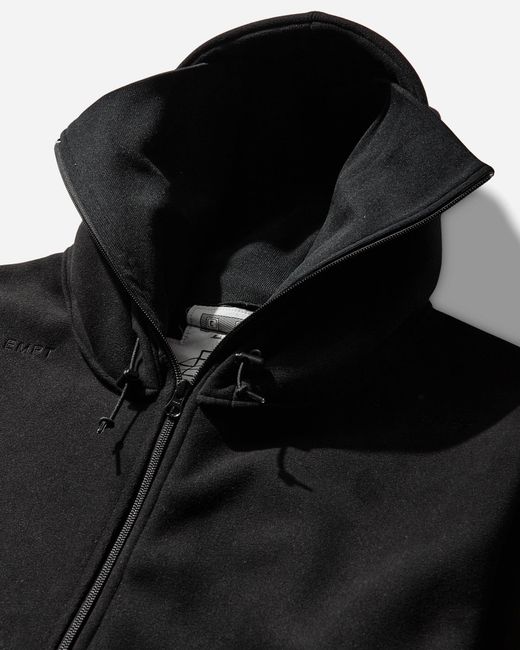 Cav Empt Black Men S Attached Hood Zip Up Fleece Jacket for men