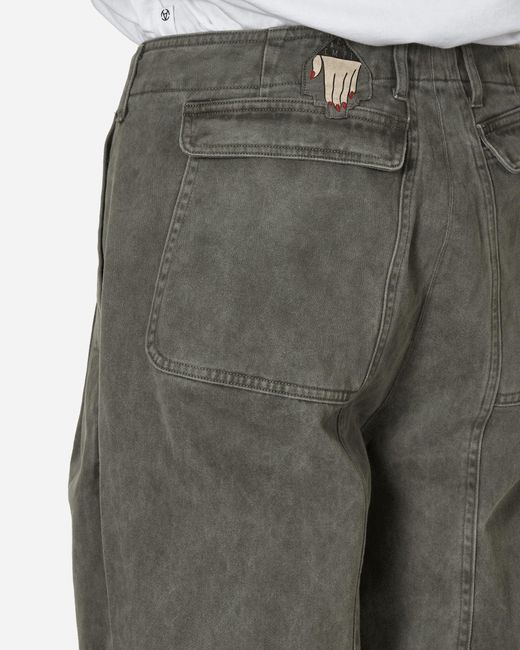 Cav Empt Gray Overdye Cotton Casual Pants Charcoal for men