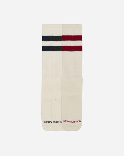 Neighborhood White Classic 3-pack Socks for men