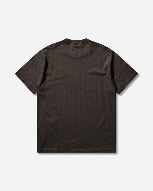 Stone Island Black Men S Organic Cotton Jersey Fissato Effect T-shirt Charcoal for men