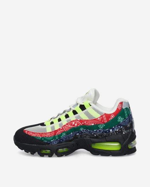 Nike Green Air Max 95 Big Bubble Sneakers Volt / University Red for men