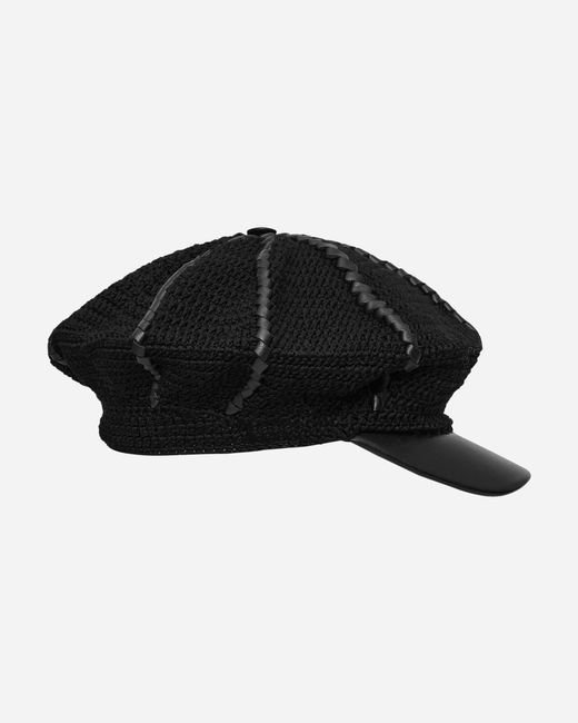 SSU Black Ursa Leather Lace Bakerboy Cap