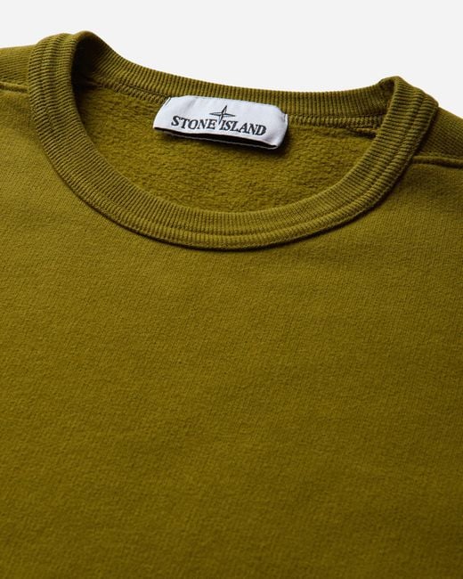Stone Island Green Men S Organic Cotton Fleece Crewneck Sweatshirt Cactus for men