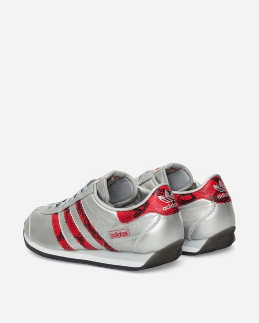 Adidas White Country Japan Sneakers Silver Metallic / Better Scarlet for men