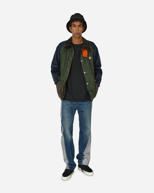 Barbour Maison Kitsuné Beaufort Patchwork Wax Jacket Multicolor in