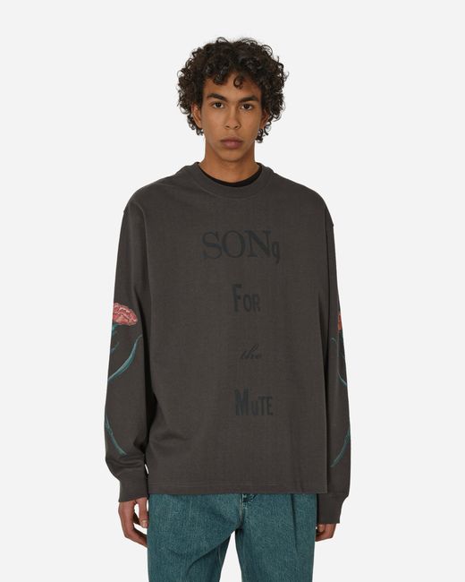 Song For The Mute Black Sftm Oversized Crewneck Sweatshirt Washed for men