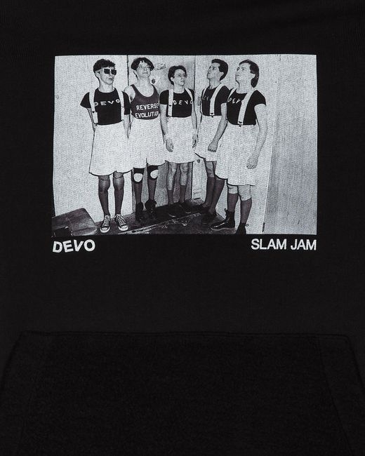 SLAM JAM Black Devo Reverse Evolution Hooded Sweatshirt for men
