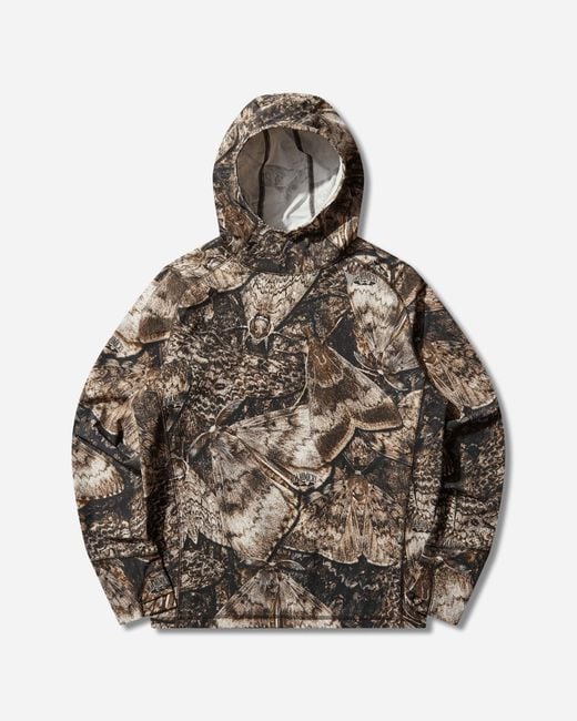 Roa Gray Men S Lio Upf 50+ Baselayer Moth Print Long Sleeve Hoodie for men