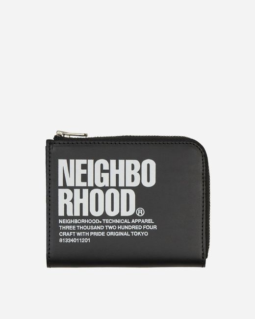 Neighborhood Black Id L-shaped Fastener Wallet for men