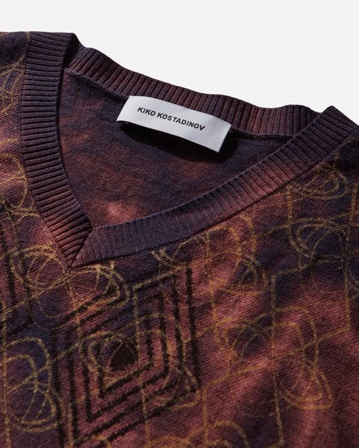 Kiko Kostadinov Red S Hatha V-Neck Knit Sweater Fuchsia for men