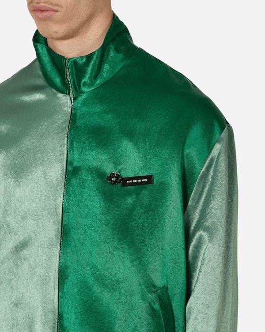 Song For The Mute Green Satin Drape Lad Jacket Mint for men