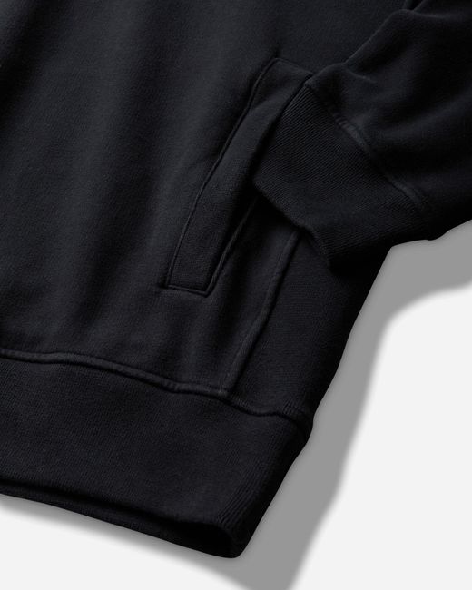 Stone Island Black Organic Cotton Fleece Hoodie for men