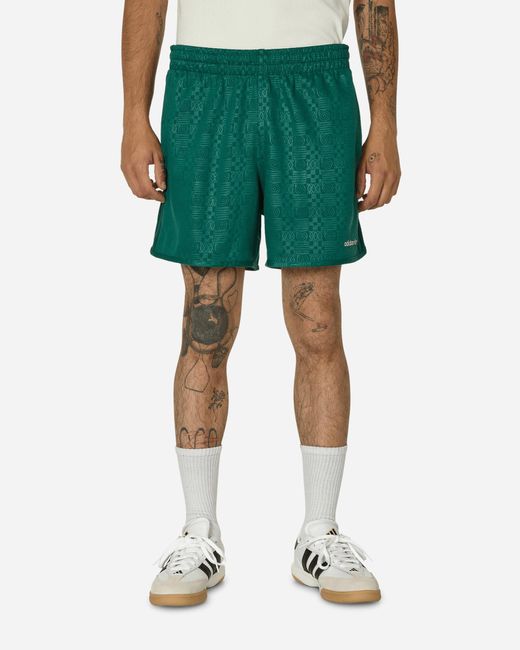 Adidas Green 80S Embossed 3-Stripes Sprinter Shorts Collegiate for men