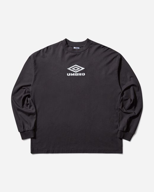 Umbro Blue Og Logo Longsleeve T-shirt Washed Black for men