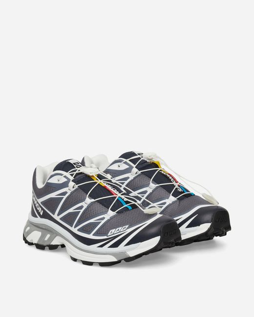 Salomon Men's White Xt-6 Sneakers Grisaille Blue Nights Quarry