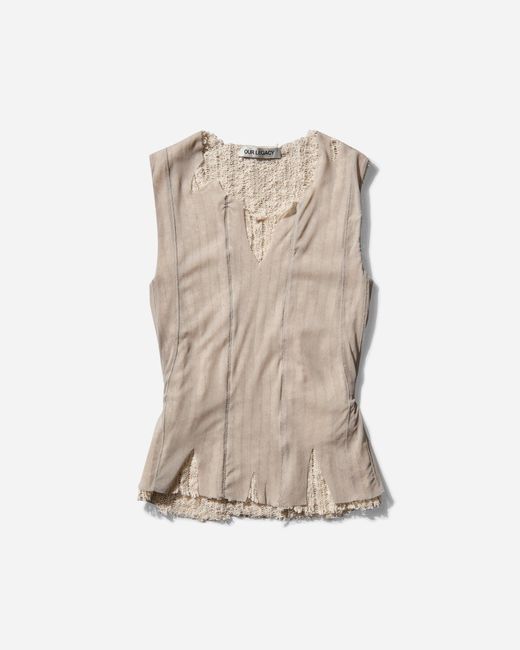 Our Legacy Natural Women S ragged Vest Taupe